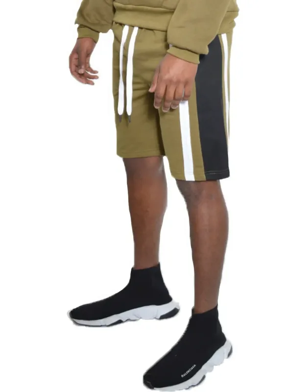 Color Block Stripe Sweat Shorts