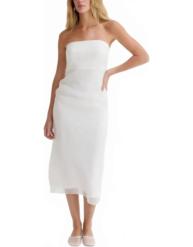 Organza Tube Midi Dress