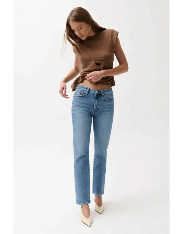 High Rise Straight Long Jeans