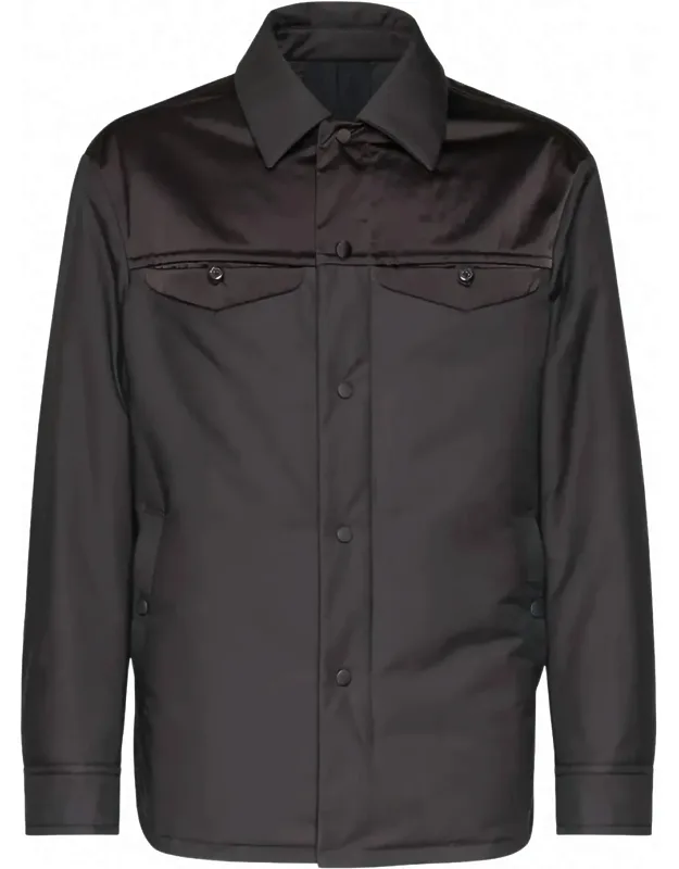 Satin Panel Shirt Jacket