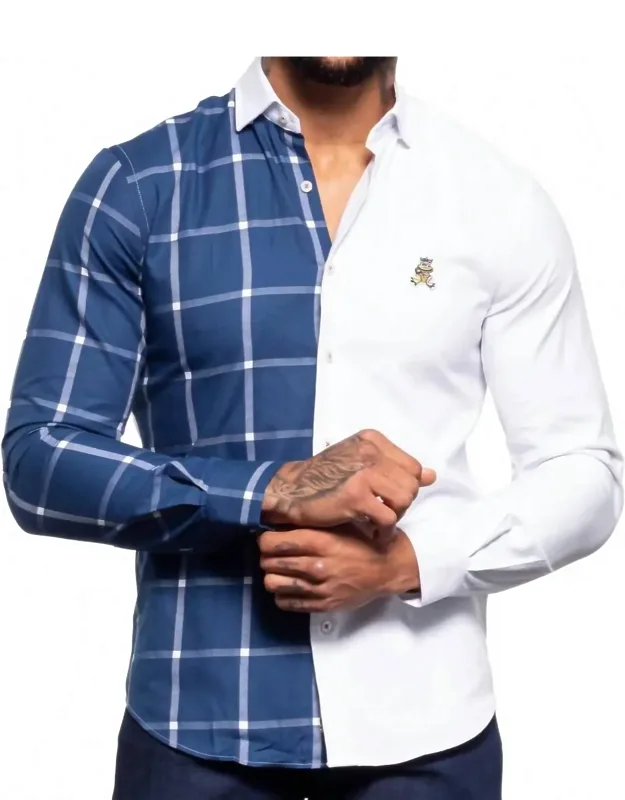 Plaid Frog Oxford Button Down Shirt