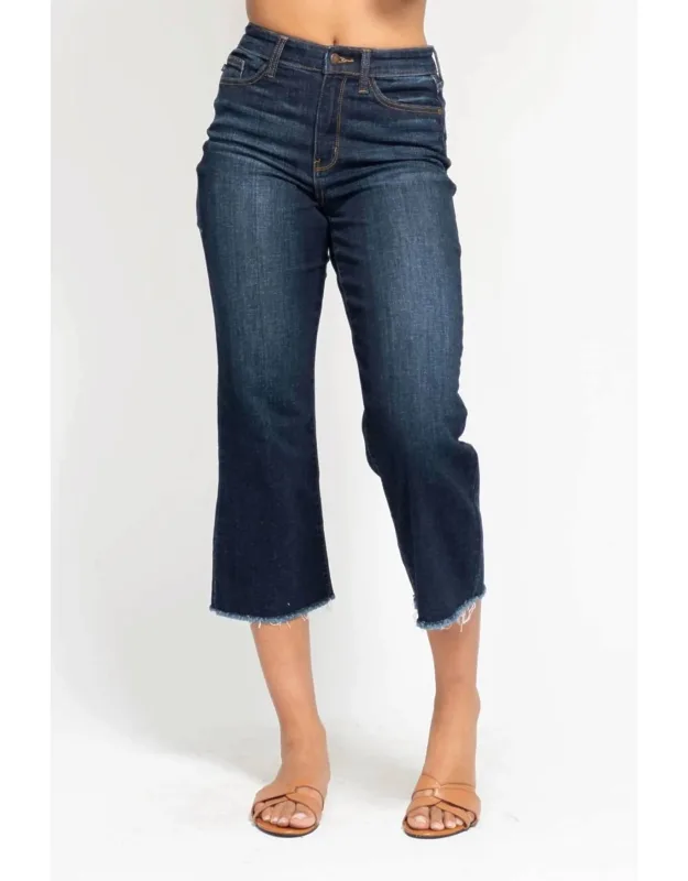 High Waist Cropped Wide Leg Jeans