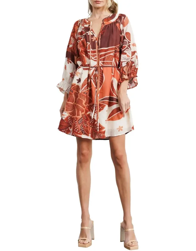 Printed Mini Dress