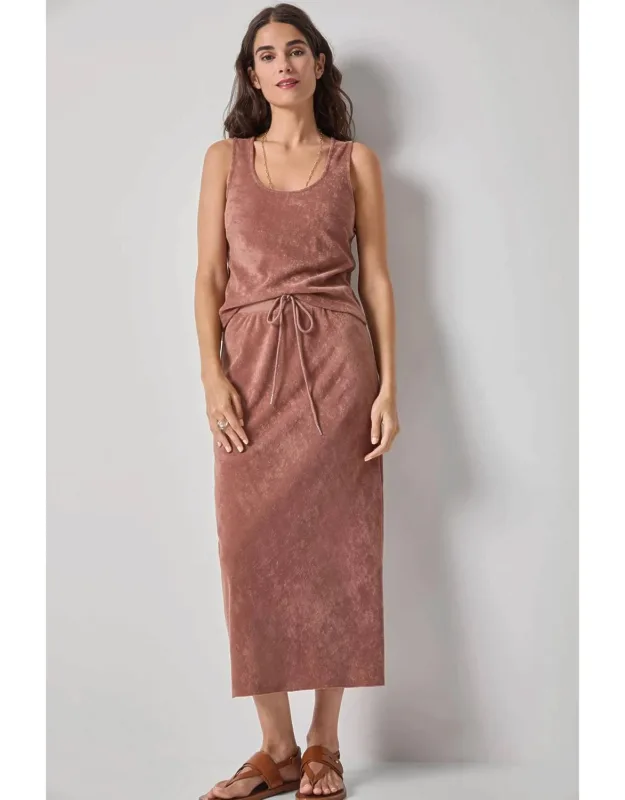 Terry Bias Midi Skirt