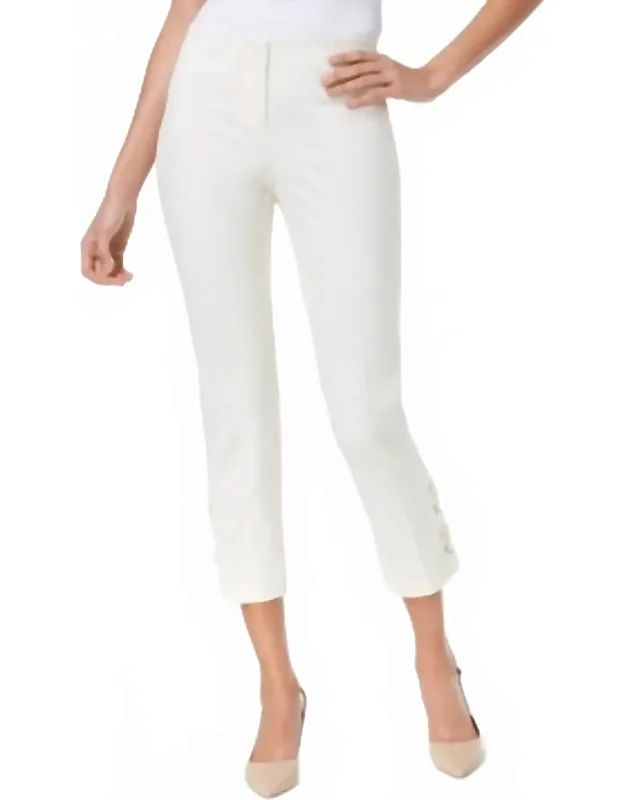 Cropped Lace Up Pants