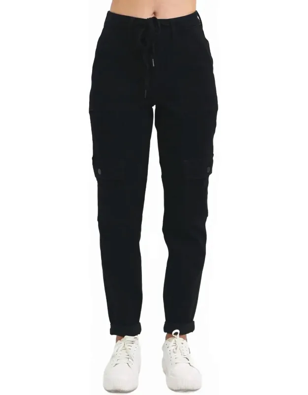 High Waist Cargo Cuff Joggers