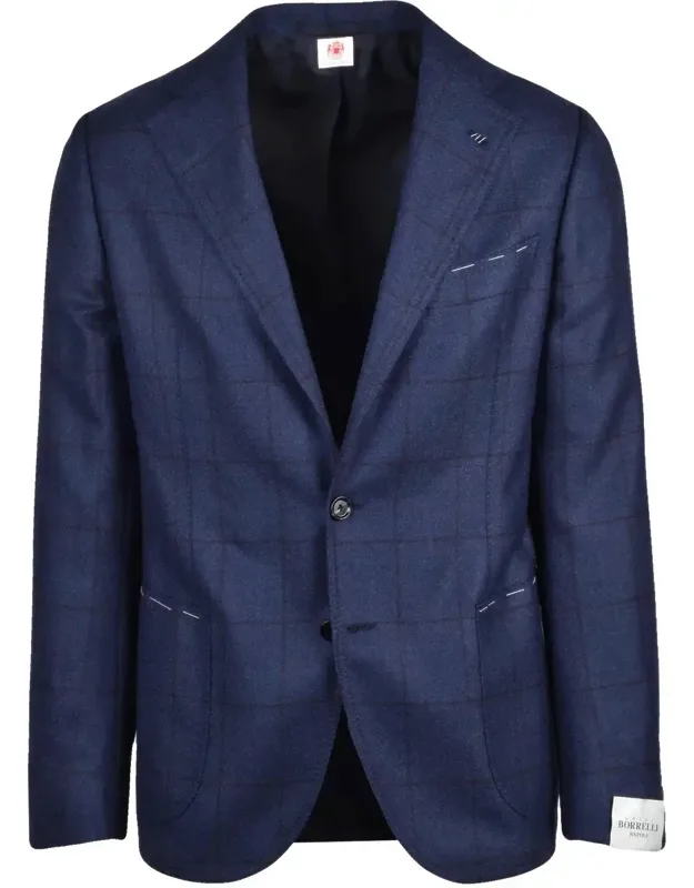 Rounded Cashmere Jacket With Subtle Checkered Patterns