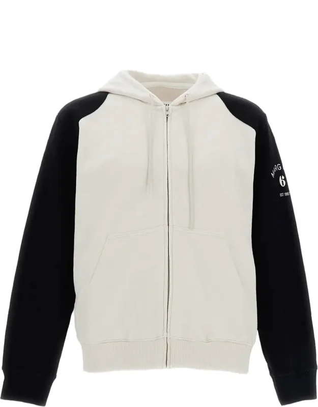 Cotton Panelled Zip Hoodie