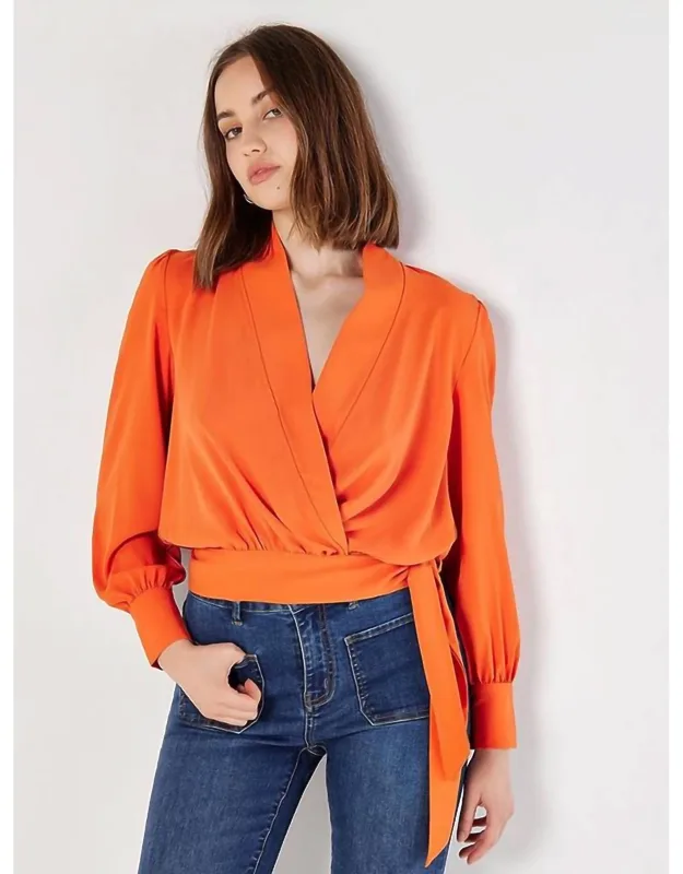 Soft Twill Wrap Top