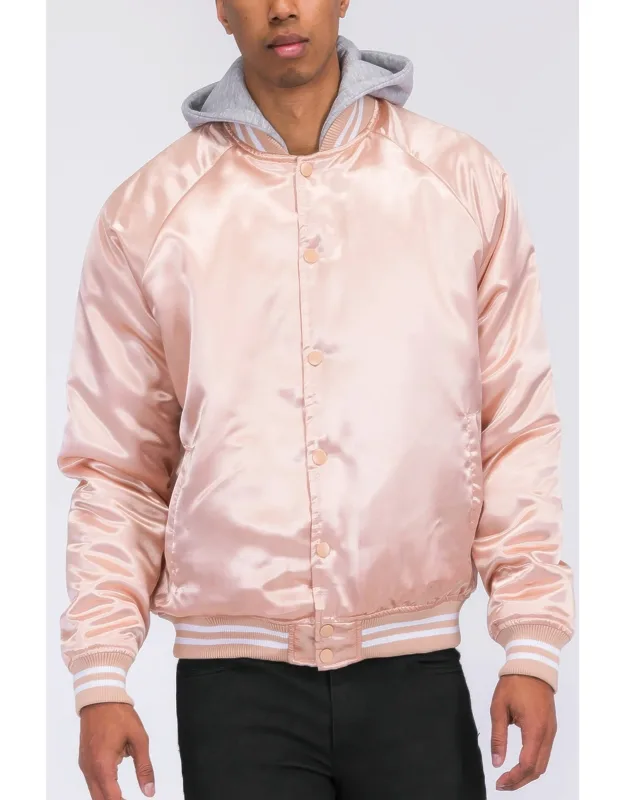 Satin Varsity Bomber Jacket