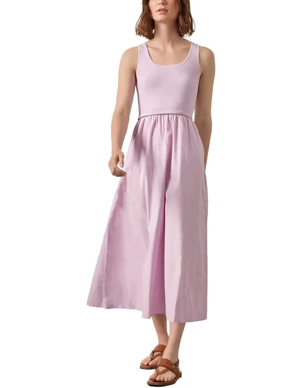 Mixed Media Scoop Neck Dress
