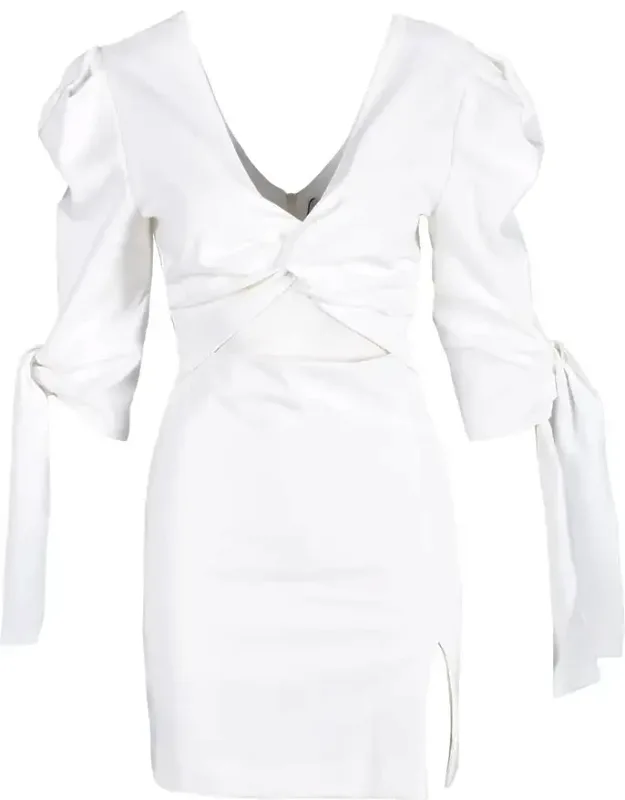 Puffed Polyester-blend Mini Dress