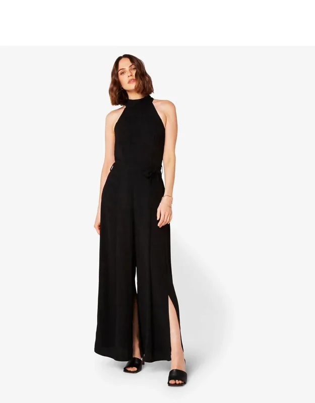 High Neck Split Leg Jumpsuit