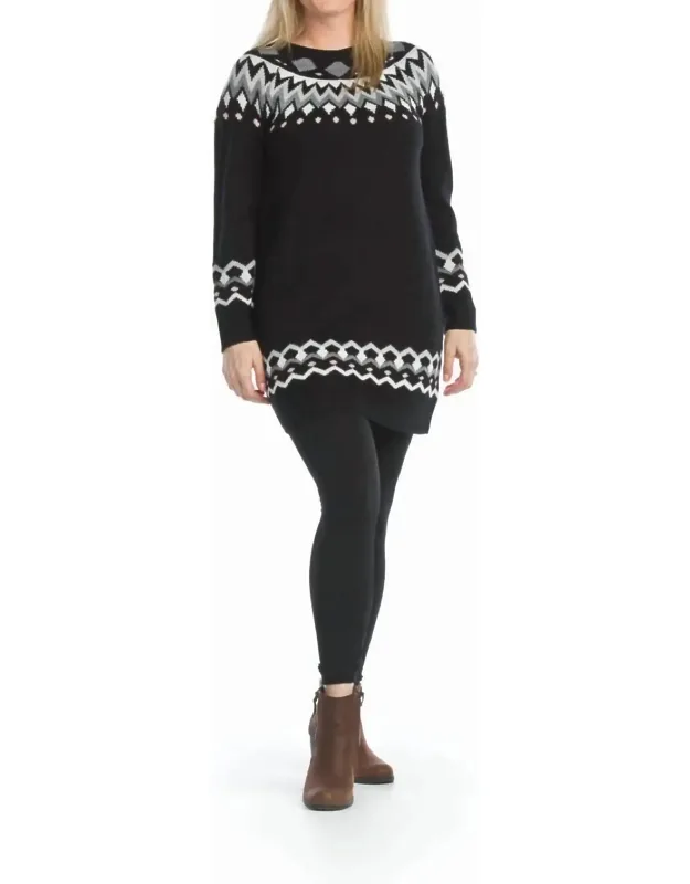 Fair Isle Knit Sweater Dress