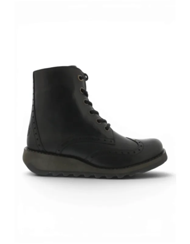 Leather Lace-up Ankle Boots