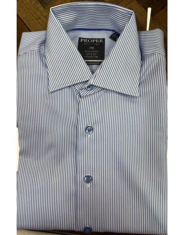 Contemporary Long Sleeve Stripe Dress Shirt
