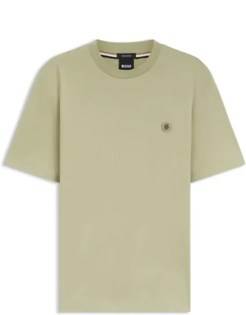 Cotton T-shirt With Double-b Monogram Badge