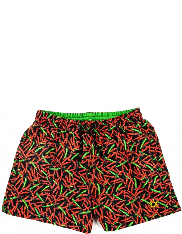 Pepper Print Swim Trunks