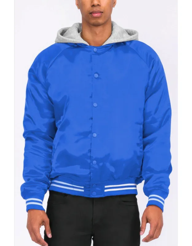 Satin Varsity Bomber Jacket