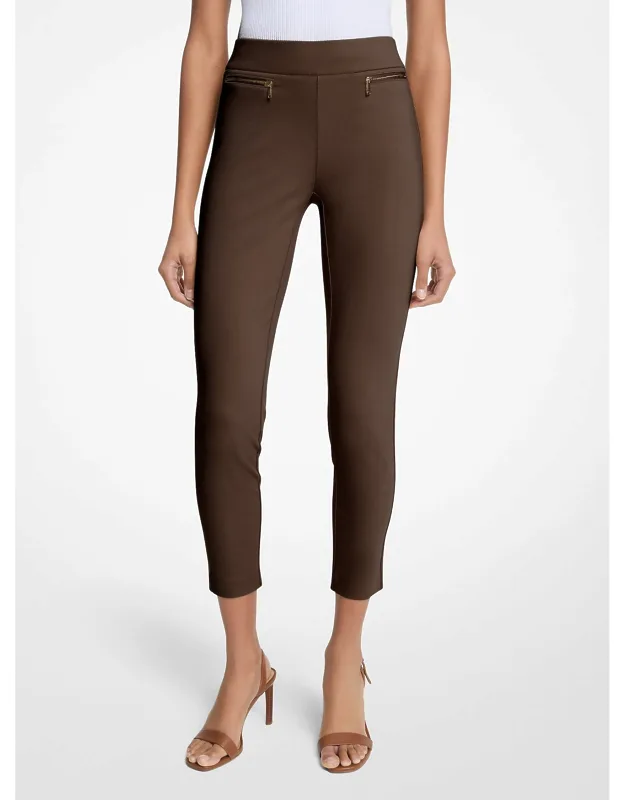Viscose Blend Zip Pants