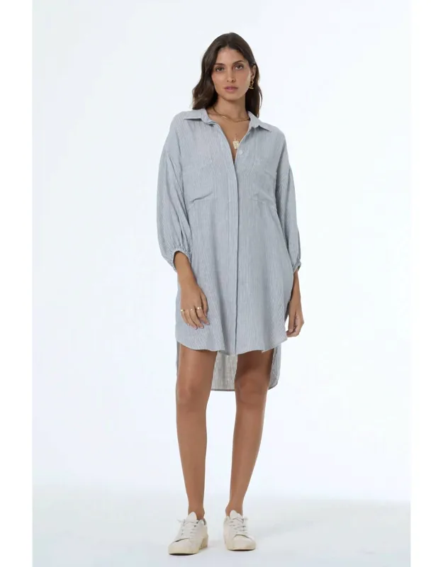 Rail Road Stripe Shirt Dress