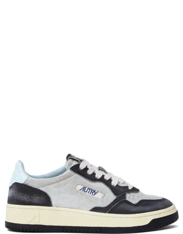Silver Black Sugar Suede Sneakers
