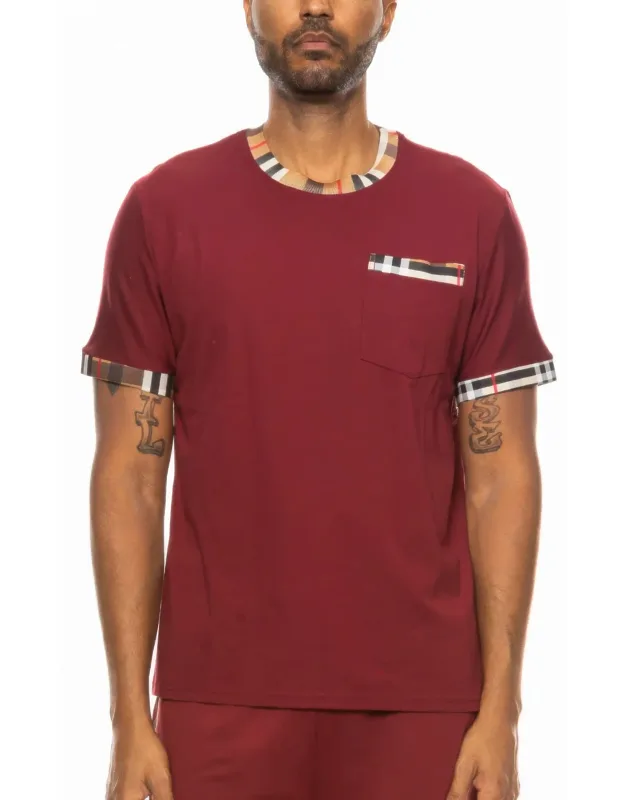 Checkered Short Sleeve Tee - Soft And Breathable Fabric, Relaxed Fit