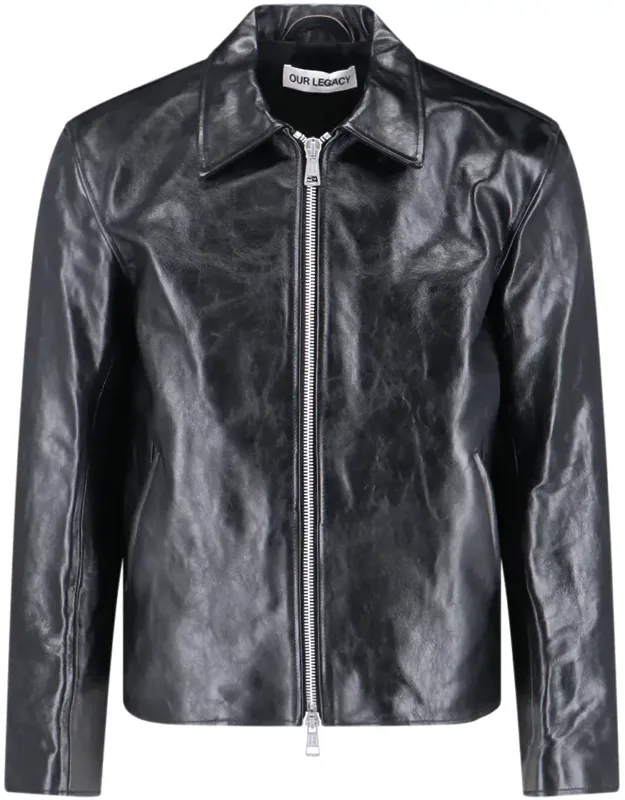 Mini Crinkled Leather Jacket