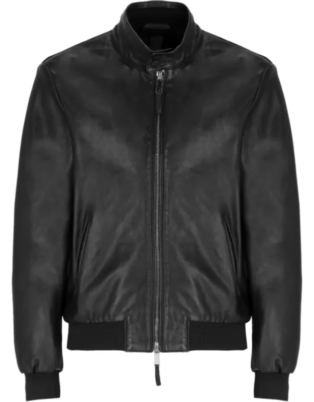 Elvis High Neck Leather Jacket