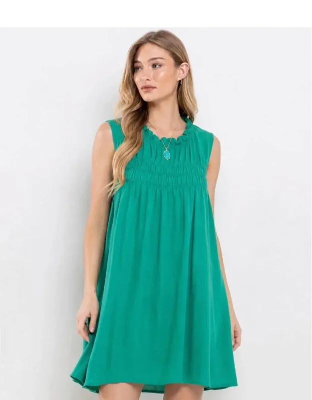 Ruffled Chiffon Mini Dress