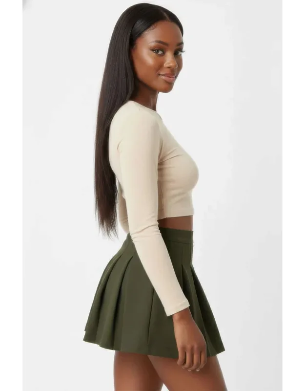 Essential High-waist Pleated Mini Skirt - Flattering Structured Fit, Versatile Styling