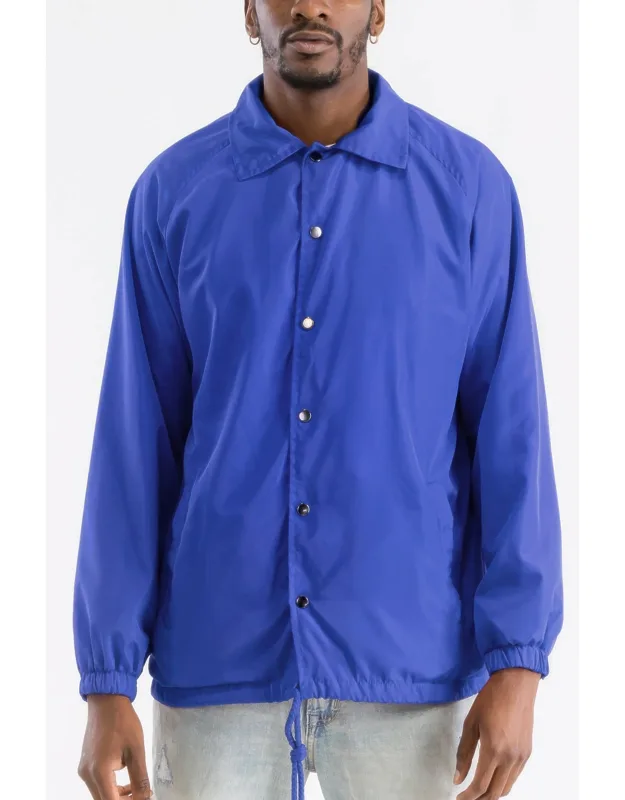 Casual Windbreaker Coaches Jacket - Durable, Waterproof Finish
