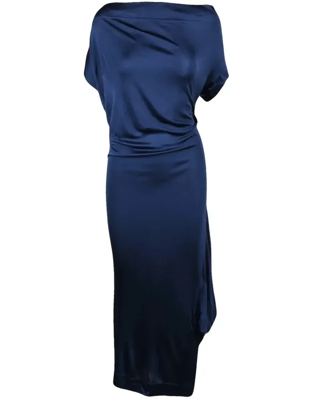 Asymmetric Viscose Midi Dress