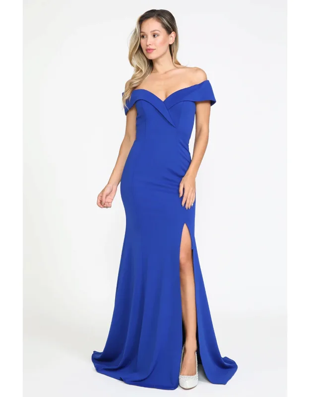 Simple Off Shoulder Bridesmaid Prom Long Dress
