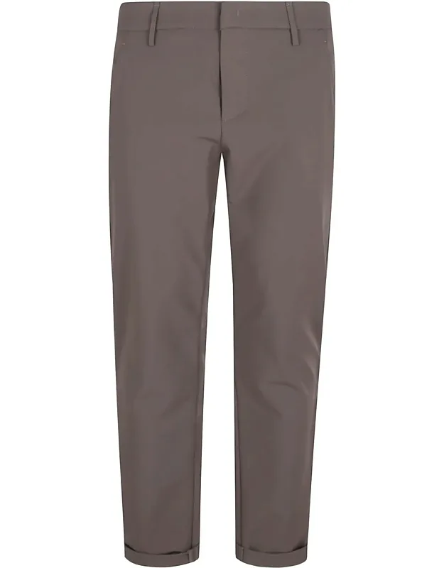 Tailored Low-rise Trousers With Darts And Cuffed Hems