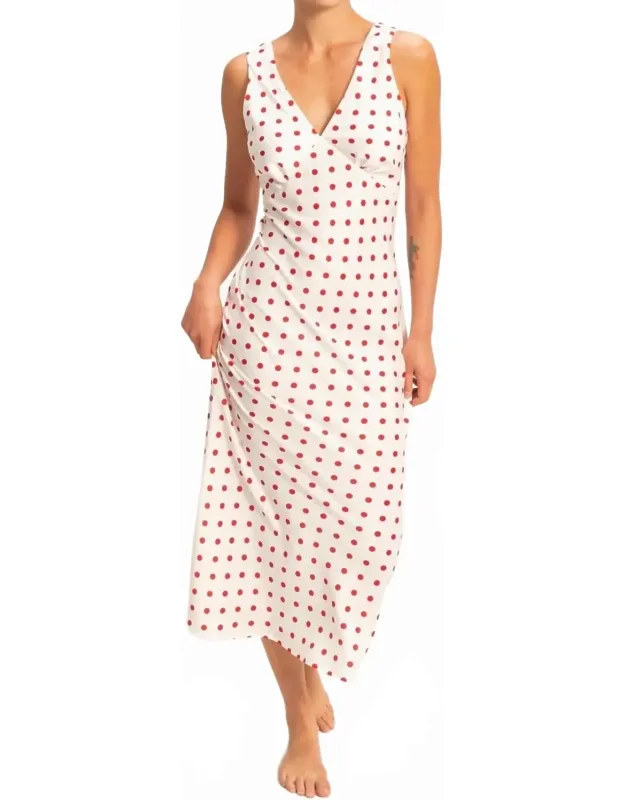 Satin Polka Dot Maxi Dress
