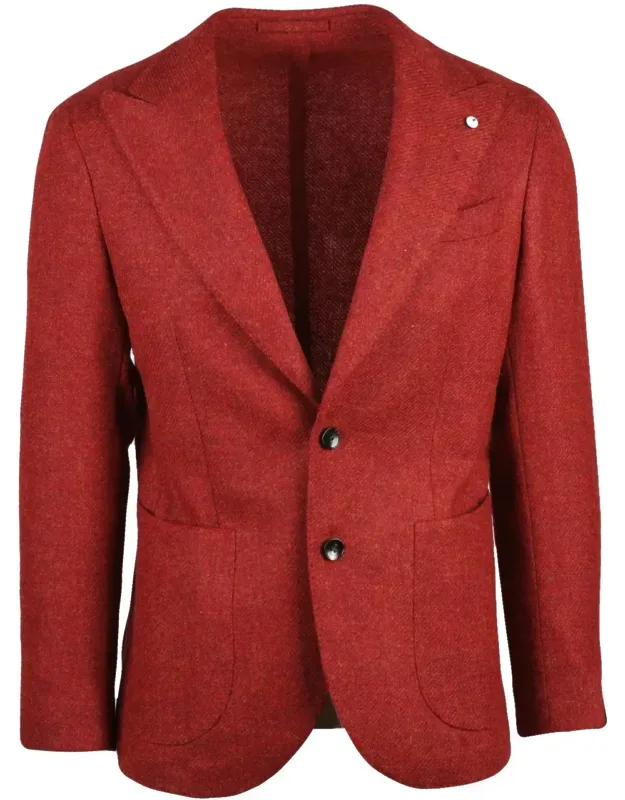 Rounded Wool Jacket With Button Closure And Patch Pockets