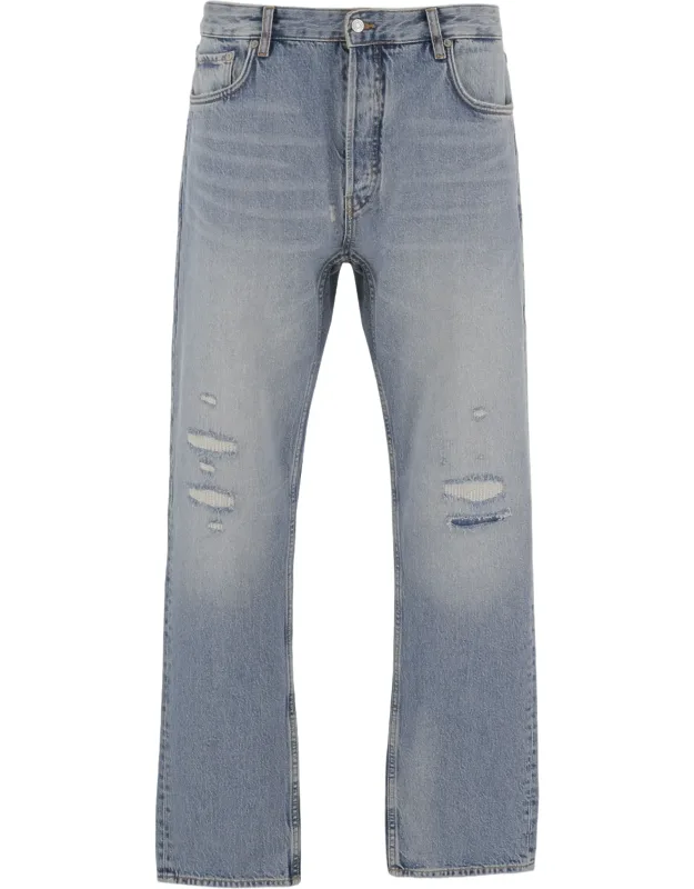 Distressed Cotton Denim Jeans