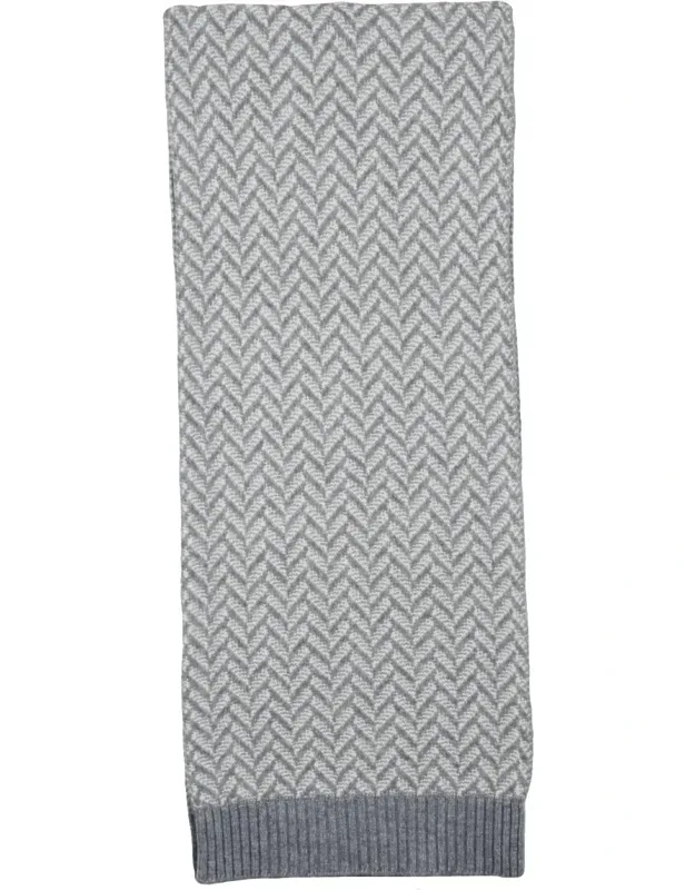 Textured Wool Scarf With Subtle Herringbone Pattern