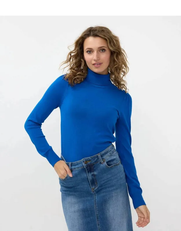 Freya Fancy Detail Shoulder Turtleneck Sweater