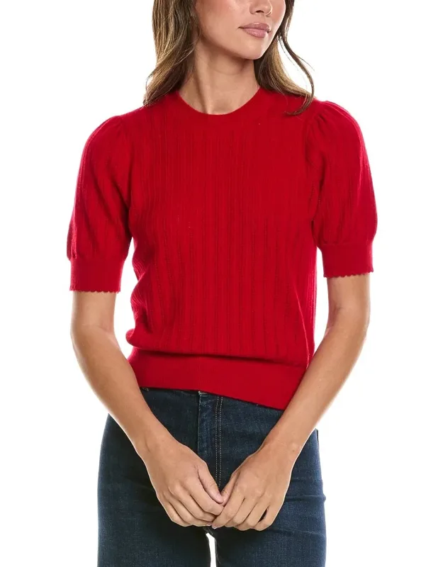 Ladder Pointelle Cashmere Sweater