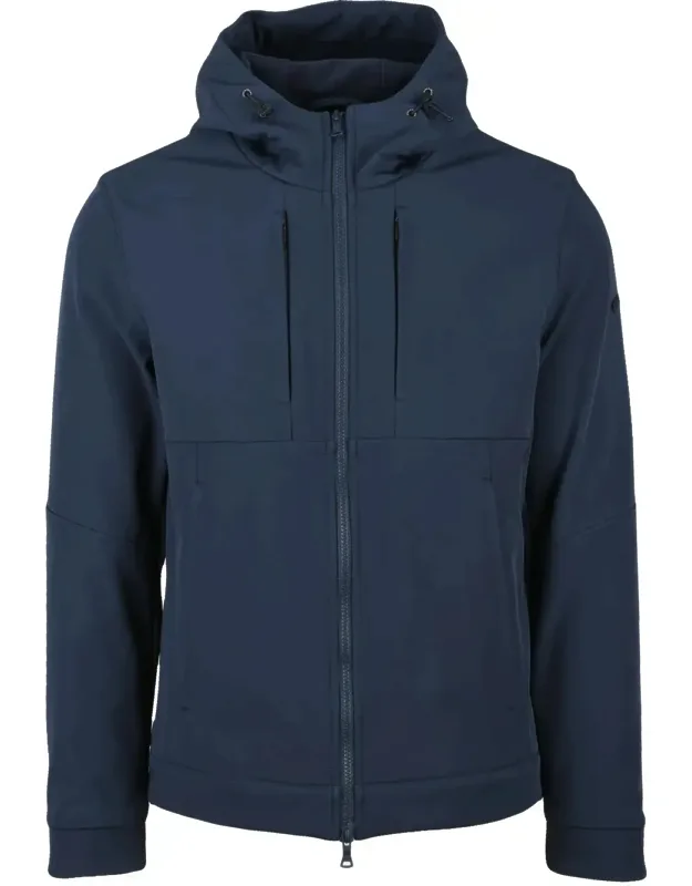 Softshell Fleece Jacket With Adjustable Hood And Zippered Pockets