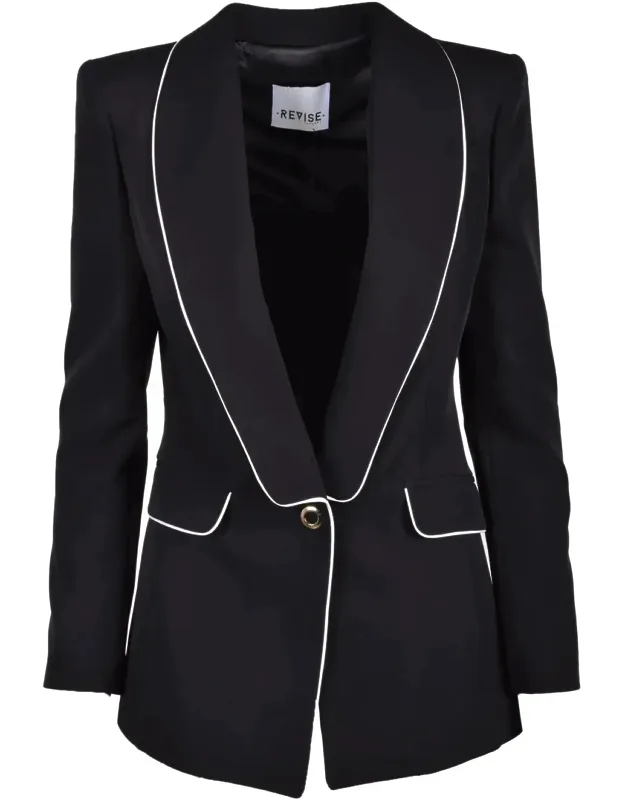 Piping Polyester-blend Blazer