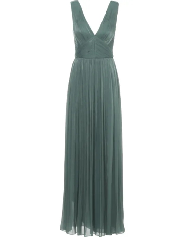 Lurex Georgette Maxi Dress With Deep V-neckline