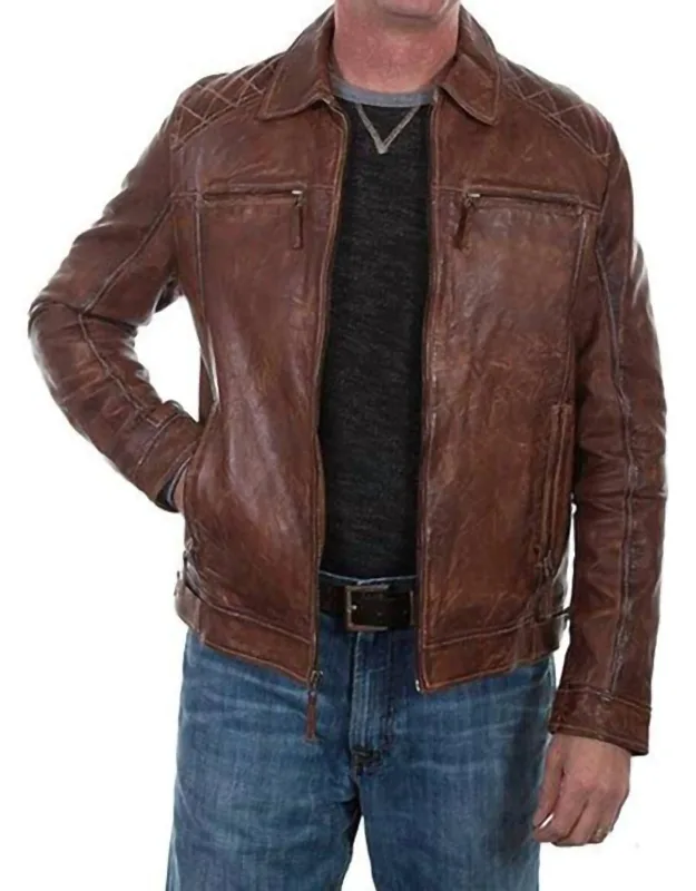 Washed Lamb Leather Jacket