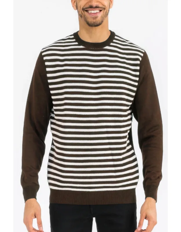 Knitted Round Neck Striped Sweater