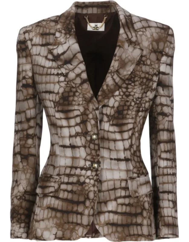 Viscose Animalier Double-breasted Blazer