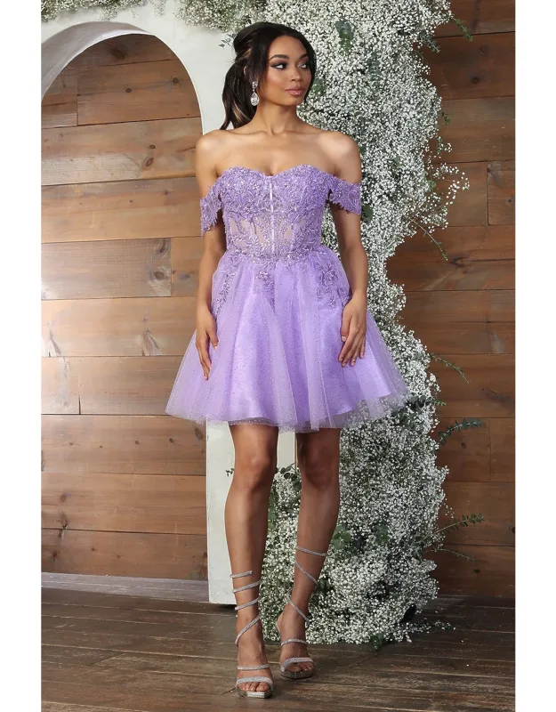 Tulle Off Shoulder Short Dress