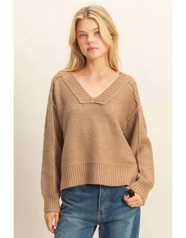 Long Sleeve V Neck Sweater