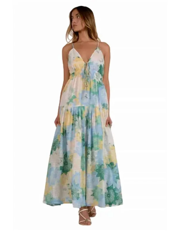 Printed Spaghetti Strap Maxi Dress